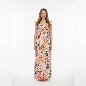 Ann Taylor Multicolor Floral Maxi Dress